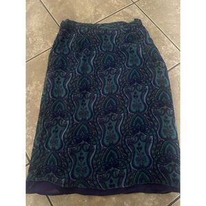 Richard Malcolm M Silk Lined Straight Skirt Paisley  Vintage